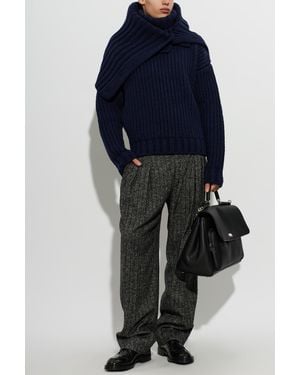 Dolce & Gabbana Wool Oversized Sweater - Blue