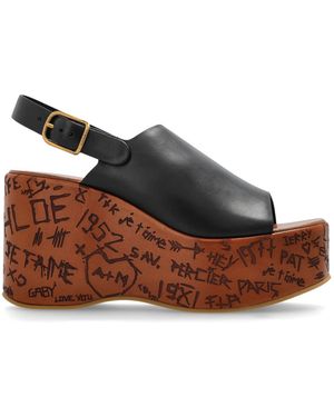 Chloé Maxime Wedge Sandal - Black