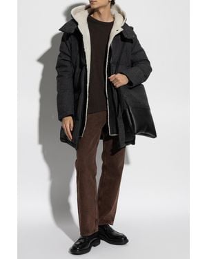 Yves Salomon Down Jacket With Fur Lining - Black