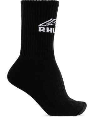 Rhude Socks With Logo - Black