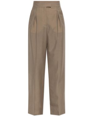 Valentino Garavani Pleated Trousers - Natural