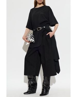 The Attico 'Oversize' T-Shirt With A Slit - Black