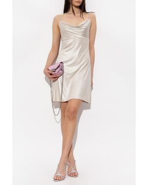 Versace Jeans Couture Dress With Pearl Straps - Natural
