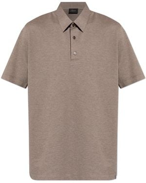 Brioni Cotton Polo Shirt - Brown