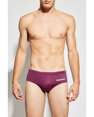 DSquared² Logo Swim Briefs - Purple