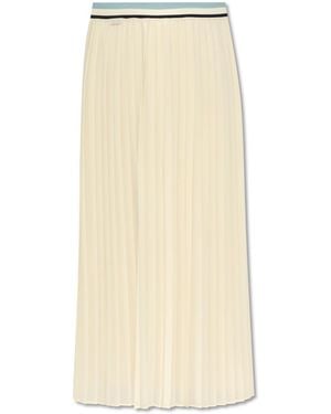Moncler Long Pleated Skirt - Natural