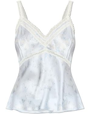 LoveShackFancy Silk Top 'Lirena' - Blue