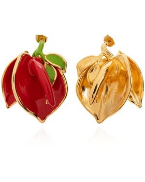 Moschino Brass Earrings - Orange