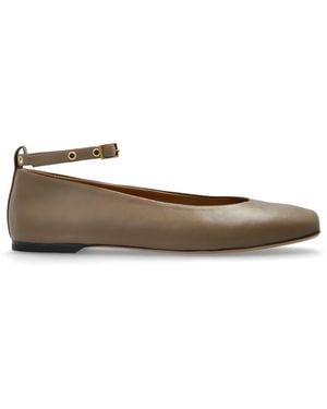 Emporio Armani Leather Ballet Flats - White