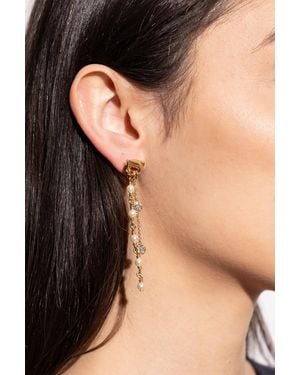 Ferragamo Long Earrings With Pearls - Black