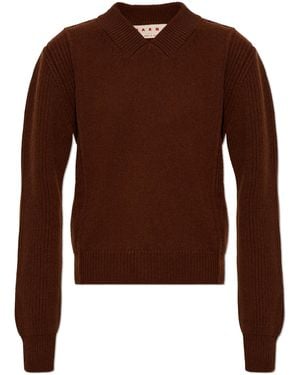 Marni Wool V-Neck Jumper - Brown