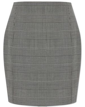 Balmain Houndstooth Skirt - Grey