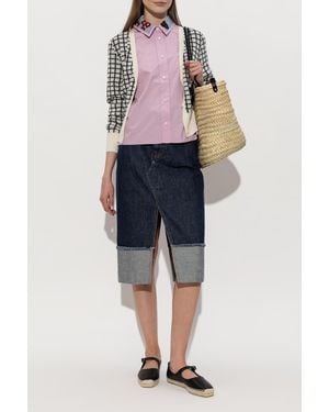 Marni Denim Skirt With A Slit - Blue