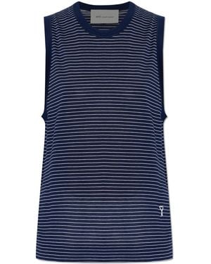 Ami Paris Striped Top - Blue