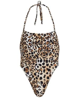DSquared² One-Piece Swimsuit With Animal Print - White