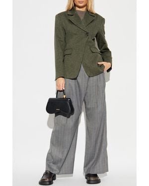 Ganni Striped Pattern Pants - Green