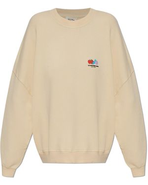American Vintage Sweatshirt With Print - Natural