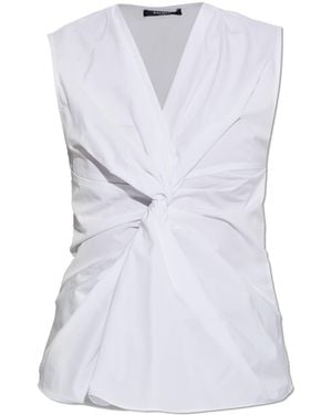 Balmain Draped Top - White