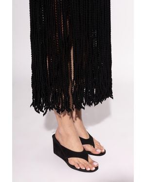 Alaïa Suede Wedge Mules - Black