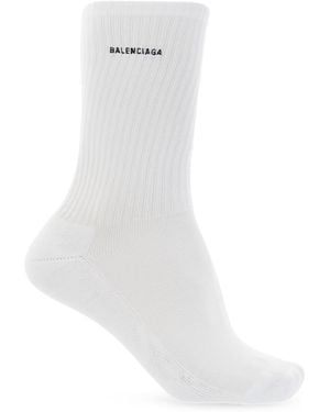 Balenciaga Logo Socks - White