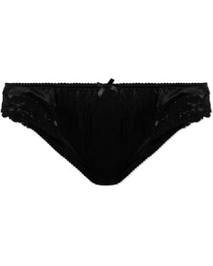 Dolce & Gabbana Silk Briefs With Lace Inserts - Black