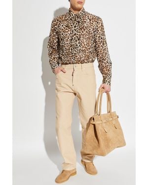 DSquared² Shirt With Animal Motif - Natural