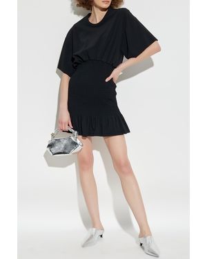 The Attico Dress With Ruching - Black
