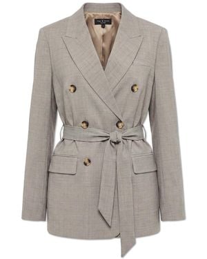 Rag & Bone Double-Breasted Blazer With Belt - Grey