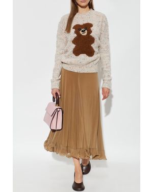 Moschino Sweater With Bear Motif - Natural