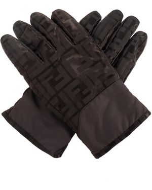 Fendi Monogram Gloves - Black