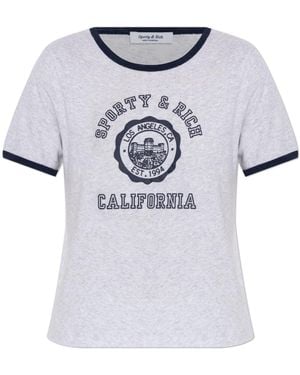 Sporty & Rich T-shirt With Print, - Grey