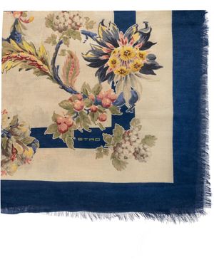 Etro Scarf With Raw Edge - Blue