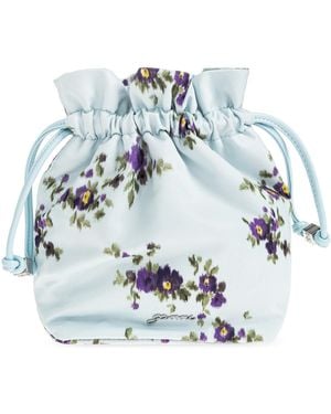Ganni Bag With Floral Motif - Blue