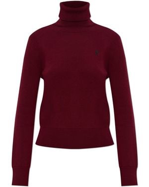 Ami Paris Wool Turtleneck With Embroidered Logo