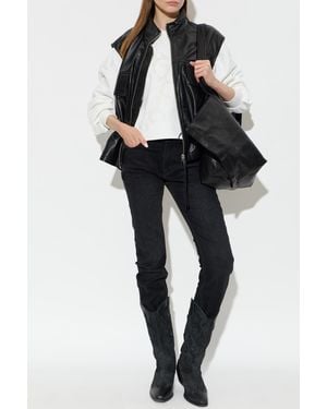 AllSaints Leather Vest 'Flor' - Black