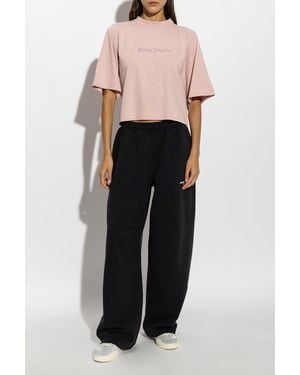 Palm Angels Cotton T-Shirt - Black