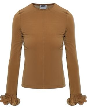 Moschino Top With Decoratively Finished Sleeves - Brown