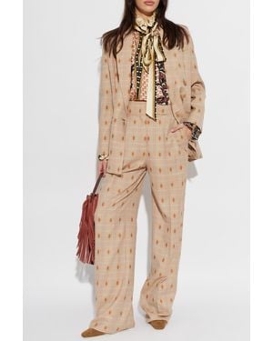Etro Wool Wide-Leg Pants - Natural