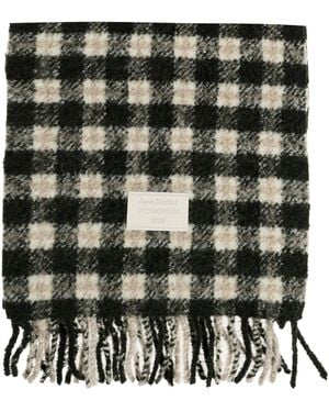 Acne Studios Scarf With A Check Pattern - Black