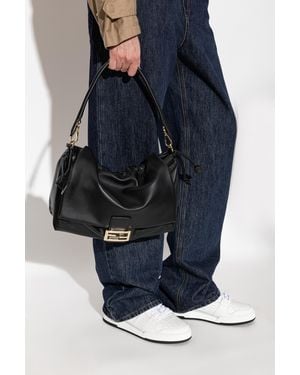 Fendi Leather Bag 'Baguette Soft Large' - Blue