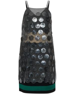 Marni Dress With Mother-Of-Pearl Appliqués - Grey