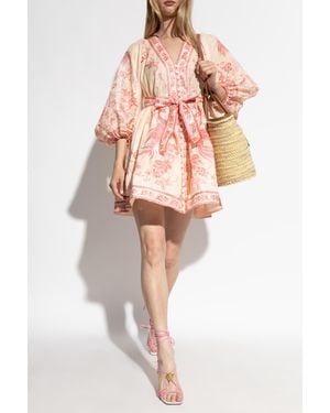 Zimmermann Dress With Floral Motif - Pink