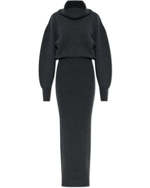 Jacquemus Wool Turtleneck Dress 'Pallone' - Black