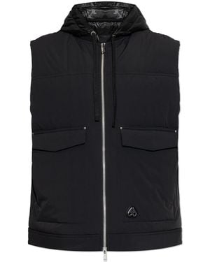 Moose Knuckles Quilted Vest With Hood - Black