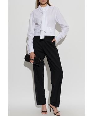 DSquared² Shirt With A Tie-Neck - White