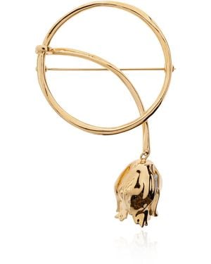 Chloé Brass Brooch 'Tulip' - Metallic