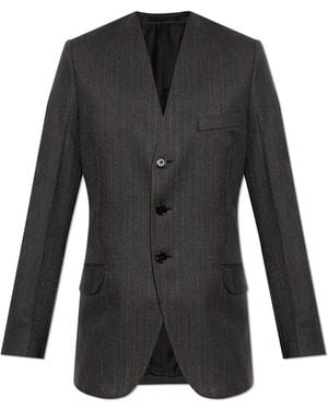 Jil Sander Herringbone Pattern Blazer - Black