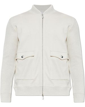 Eleventy Jacket With Pockets - White