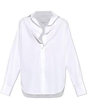 Maison Margiela Oversize Shirt With Raw Finish - White