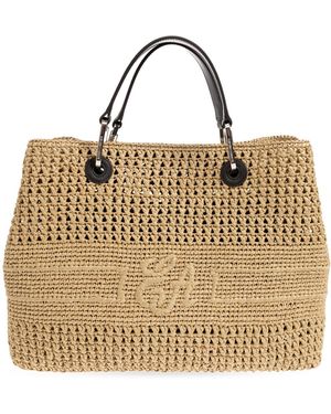 Emporio Armani Bag With Logo - Natural